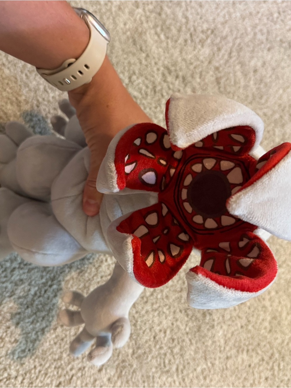 Gray and Red Stranger Creature Plush Toy - Brand Unspecified